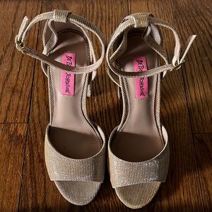 Gold Betsey Johnson high heeled sandals!